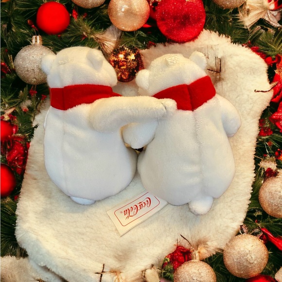 Coca Cola polar bears mini plush with red scarf and Coke bottle. New cond… - Picture 2 of 5